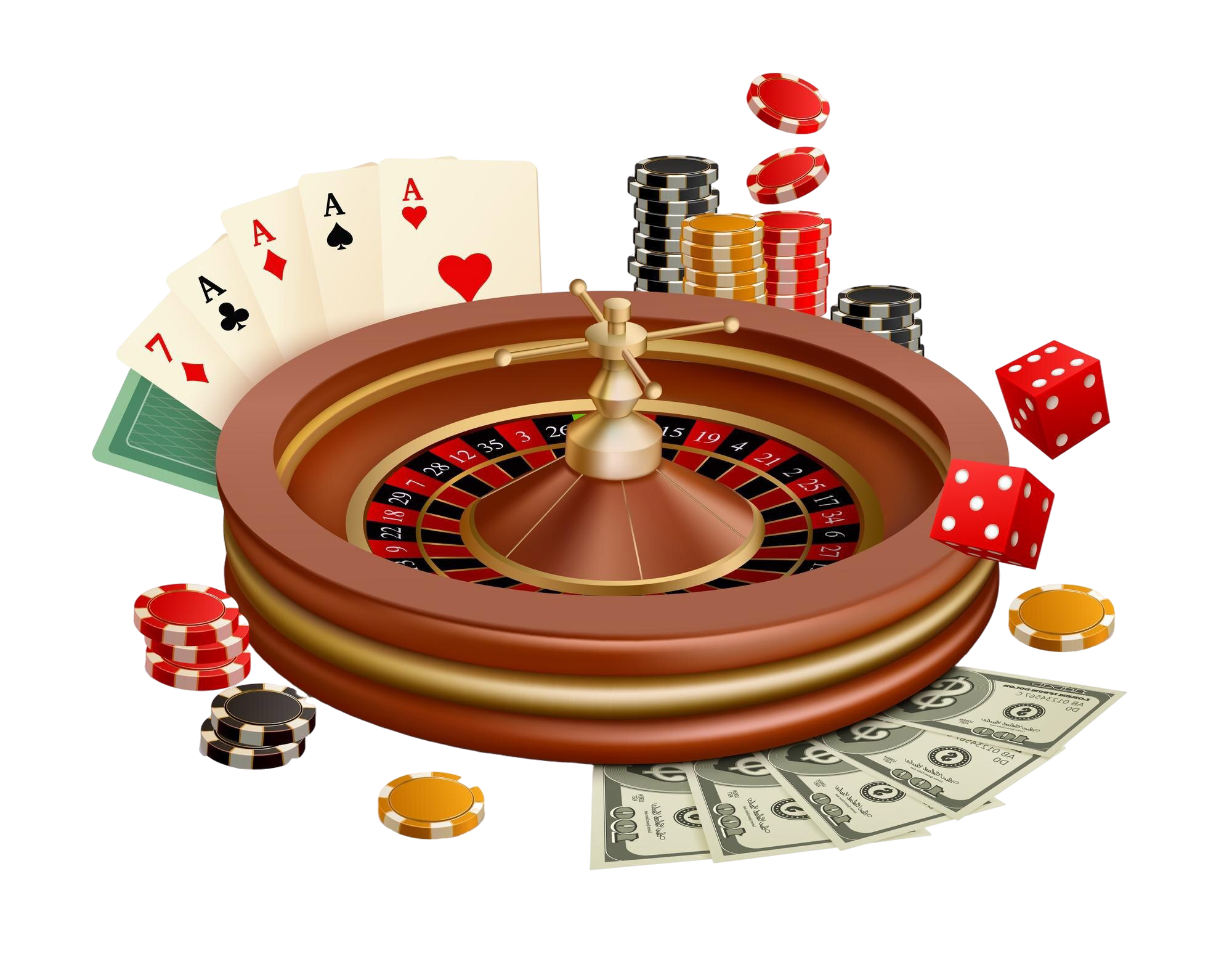 casino-realistic-composition-with-roulette-wheel-chips-dollar-banknotes-playing-cards-dices-illustration